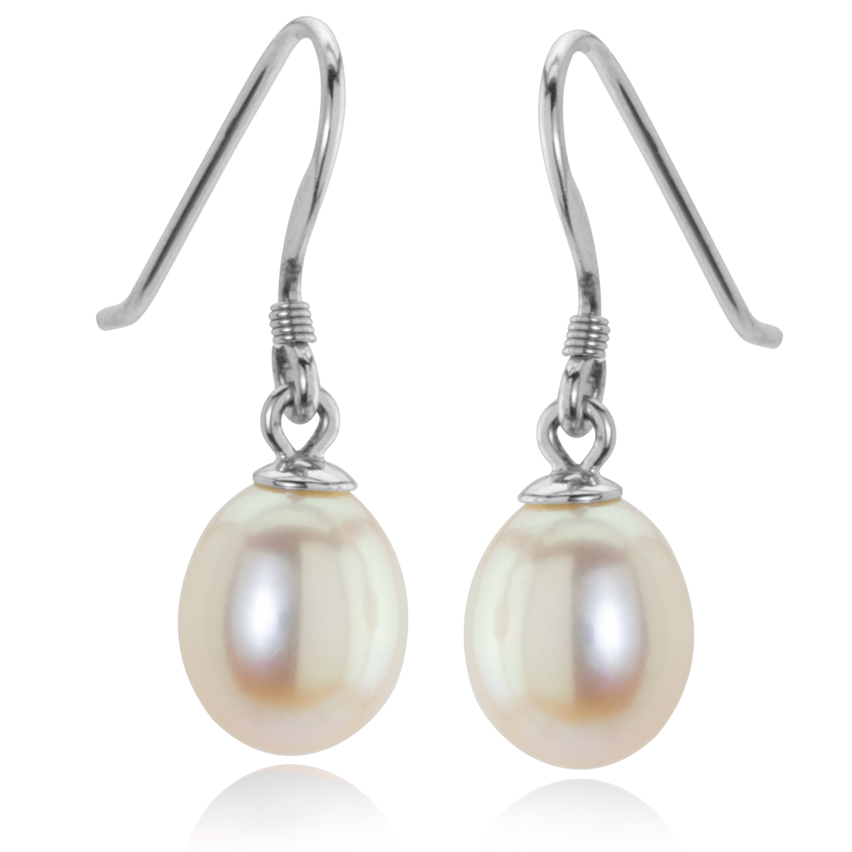 White Pearl Earrings-334796