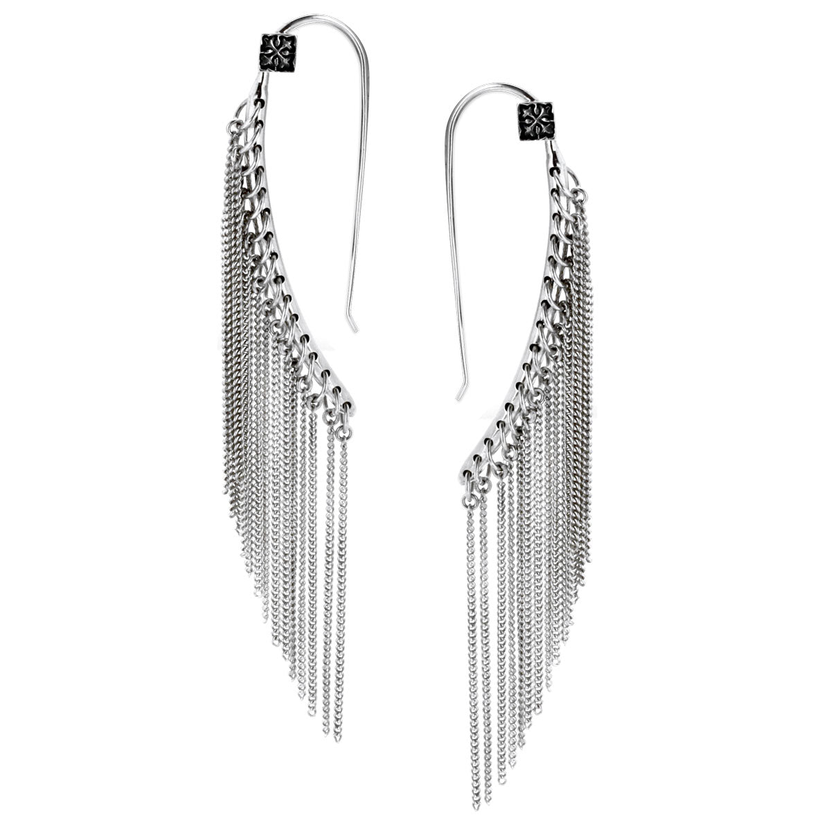 Edgy Wire Tassel Earrings-345637