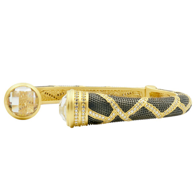Freida Rothman Textured Ornaments Open Cuff Bangle Bracelet- ONLY 1 LEFT!
