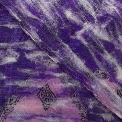 Purple Abstract Nuno Felted Scarf