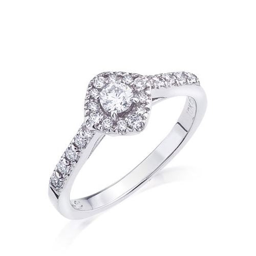 10k White Gold Engagement Ring - 2