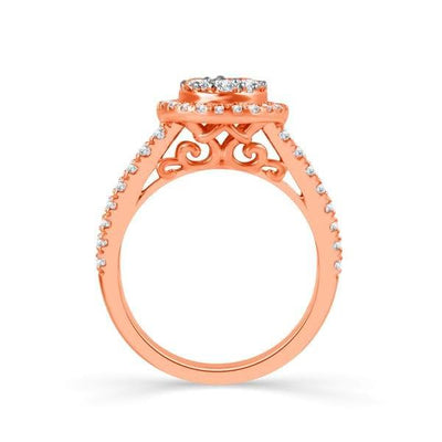 10k Rose Gold 1 CTW Diamond Pear Shaped Engagement Ring