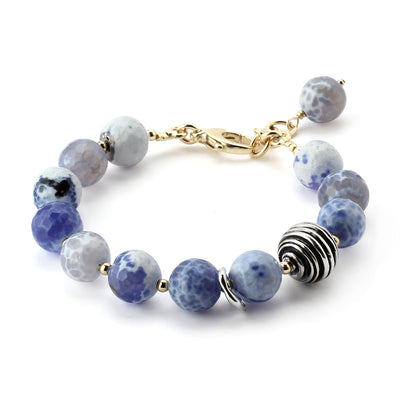 Lollies Blue and White Glass Bracelet-348638