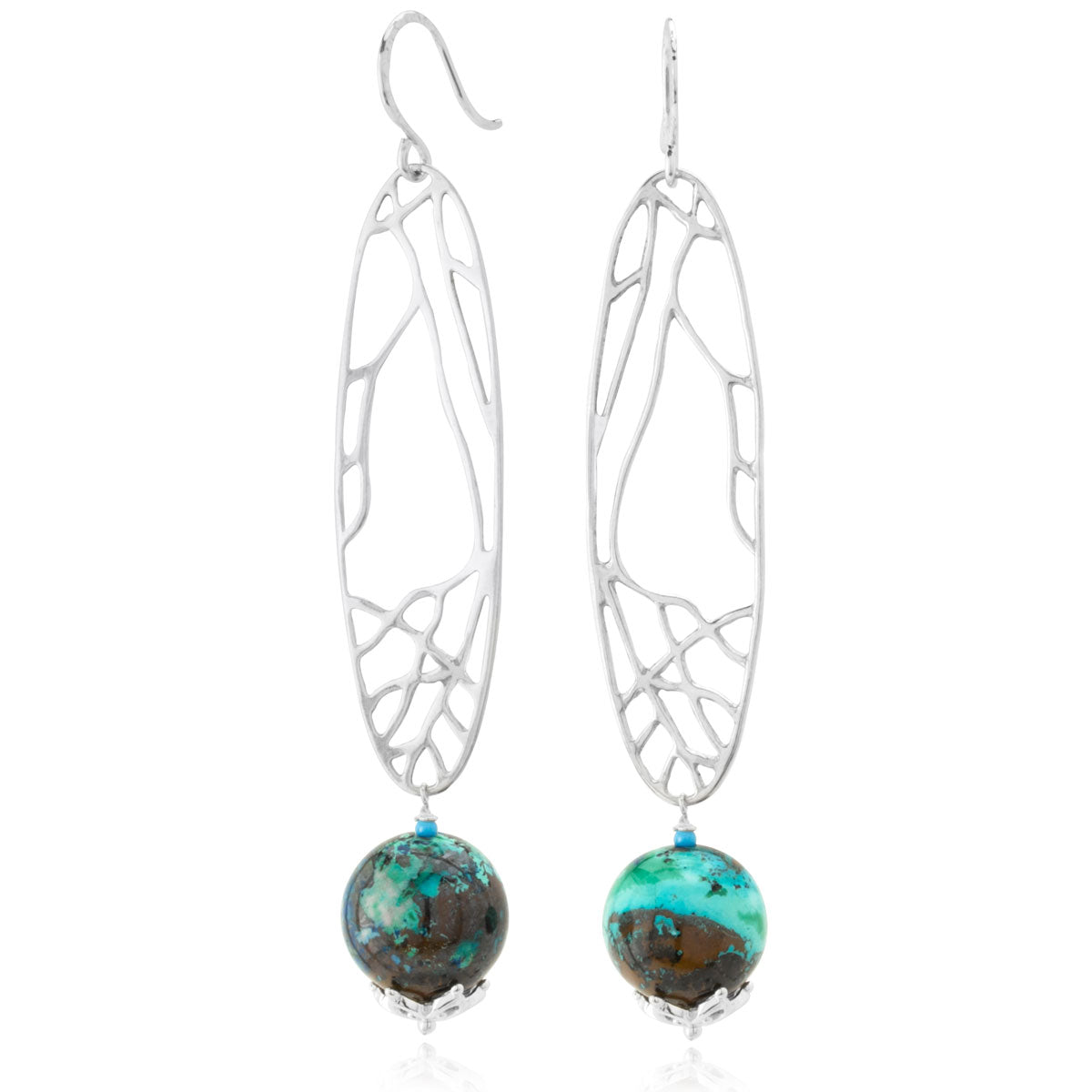 The Goddess Collection Chrysocolla Wing Earrings