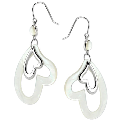 Mother of Pearl Hearts and Sterling Silver Earrings-344215
