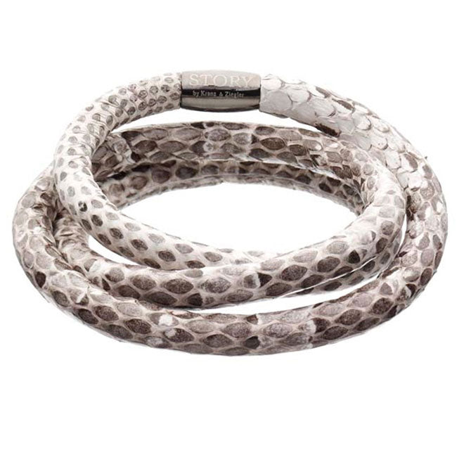 STORY by Kranz & Ziegler Triple Wrap Natural Snakeskin Bracelet