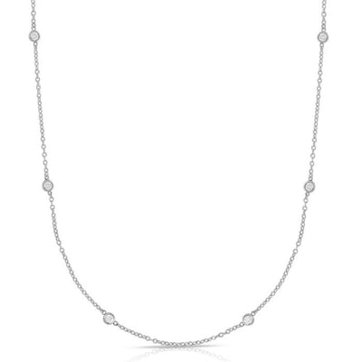 14K Gold .25ct Diamonds By The Yard Necklace