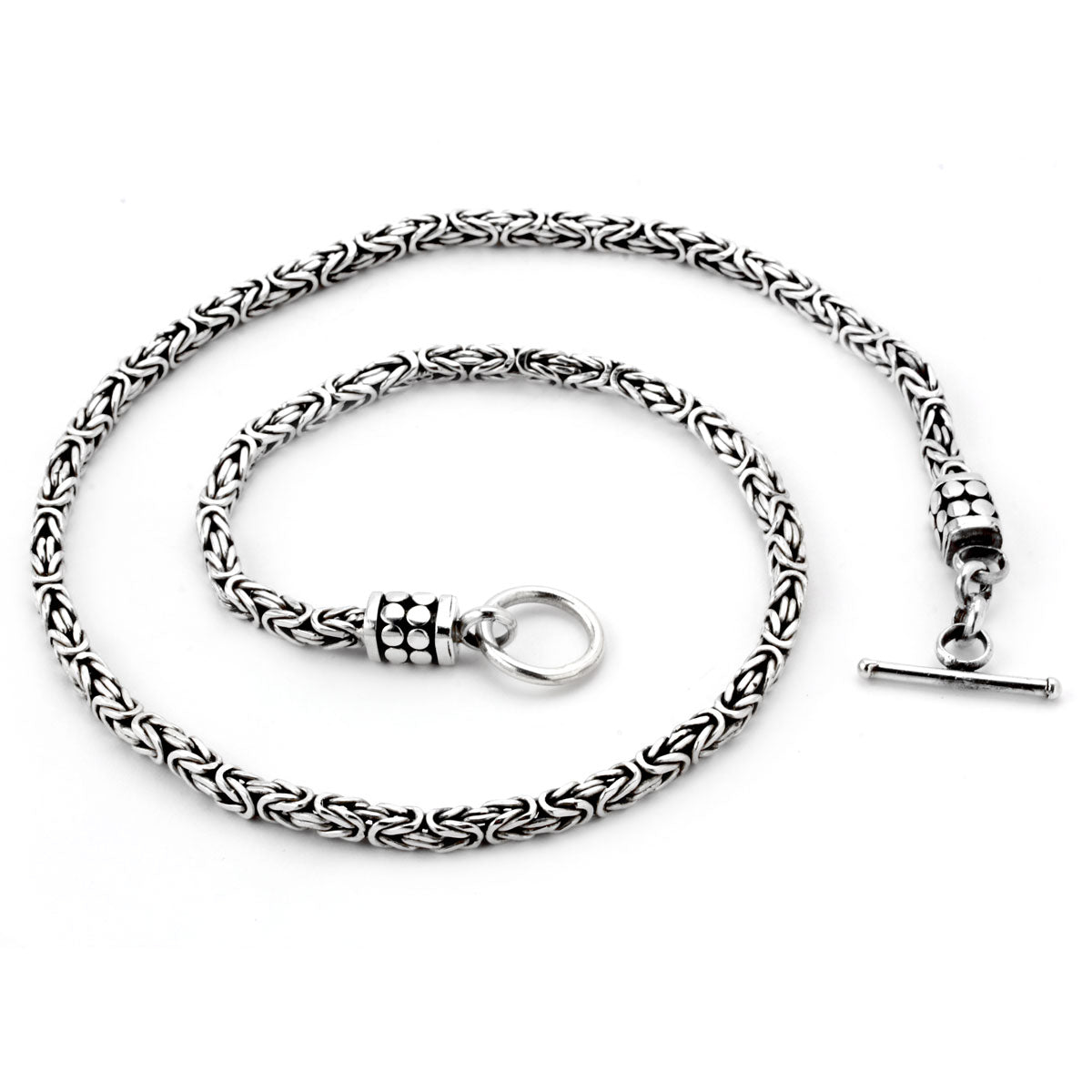 Bali Sterling Silver Byzantine Chain with Toggle Closure