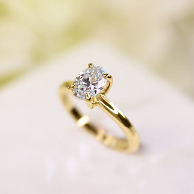 14k YG 4-Prong Oval Engagement Ring