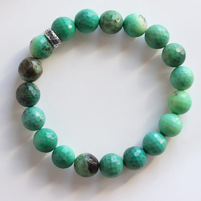 8mm Agate Stretch Bracelet casting shadows in the sunlight.