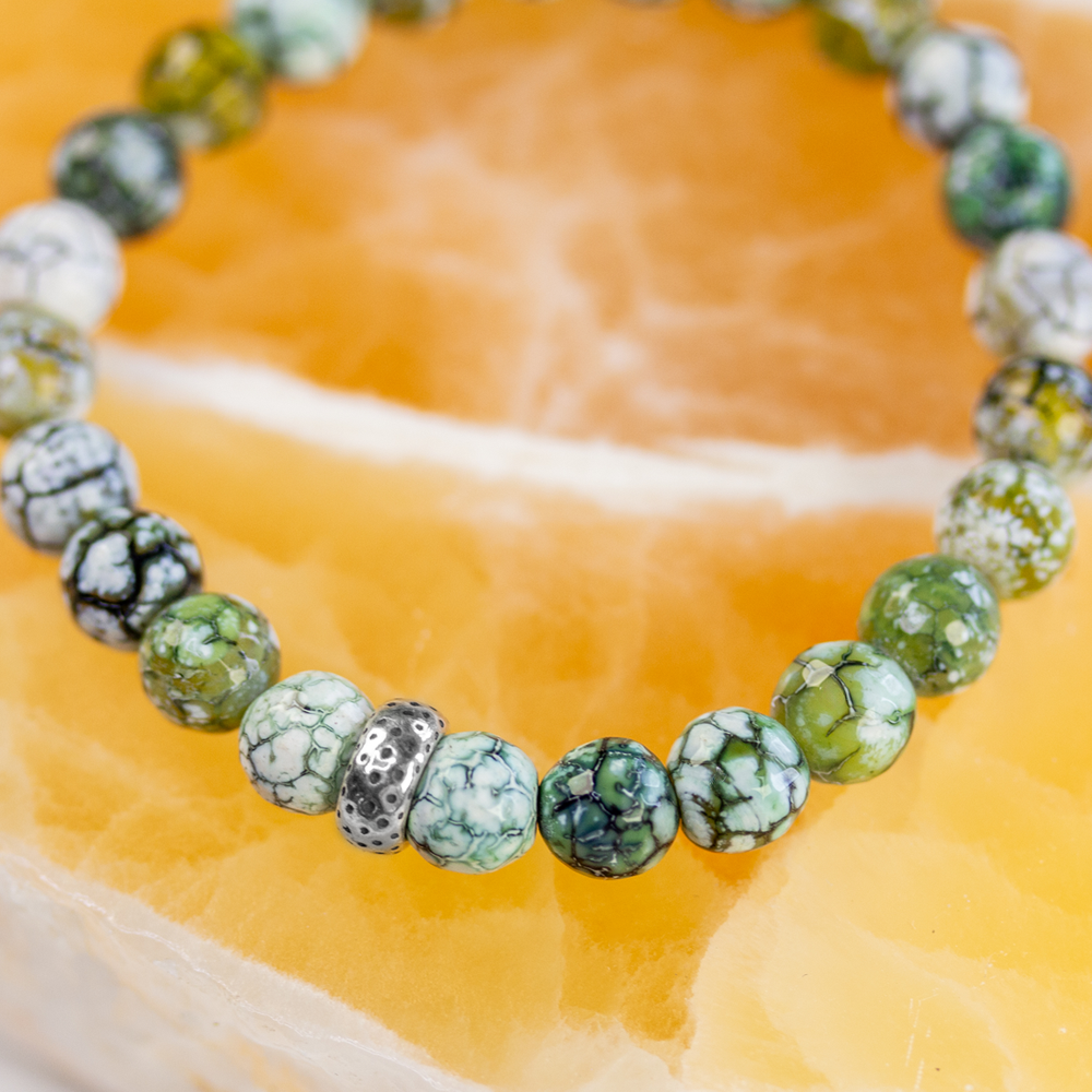 Dragon Vein Agate  Stretch Bracelet