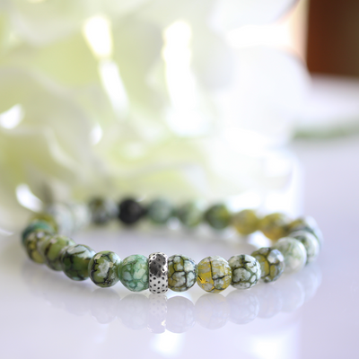 Dragon Vein Agate  Stretch Bracelet