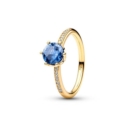 Pandora Blue Sparkling Crown Solitaire Ring