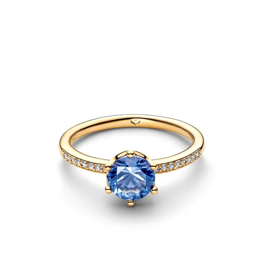 Pandora Blue Sparkling Crown Solitaire Ring
