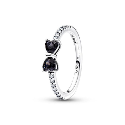 Pandora Sparkling Black Bow Ring