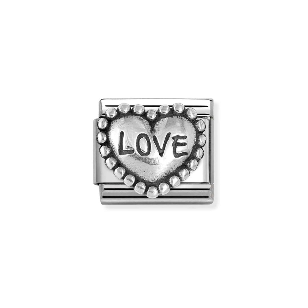 Composable Classic Link, Beaded Heart - Love