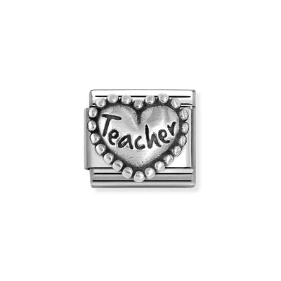 Composable Classic Link, Beaded Heart - Teacher