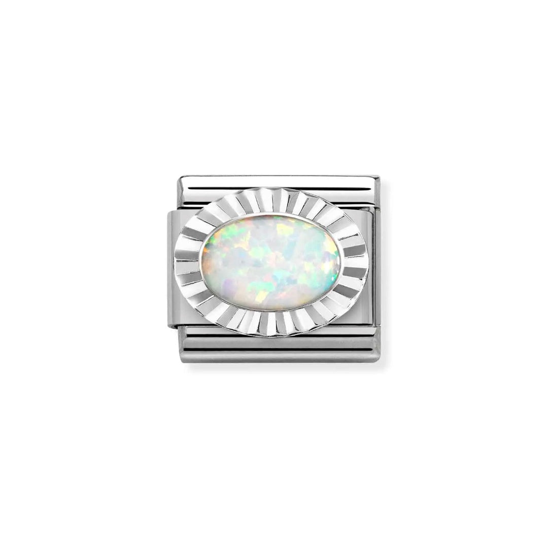 Composable Classic Link, White Opal with SS