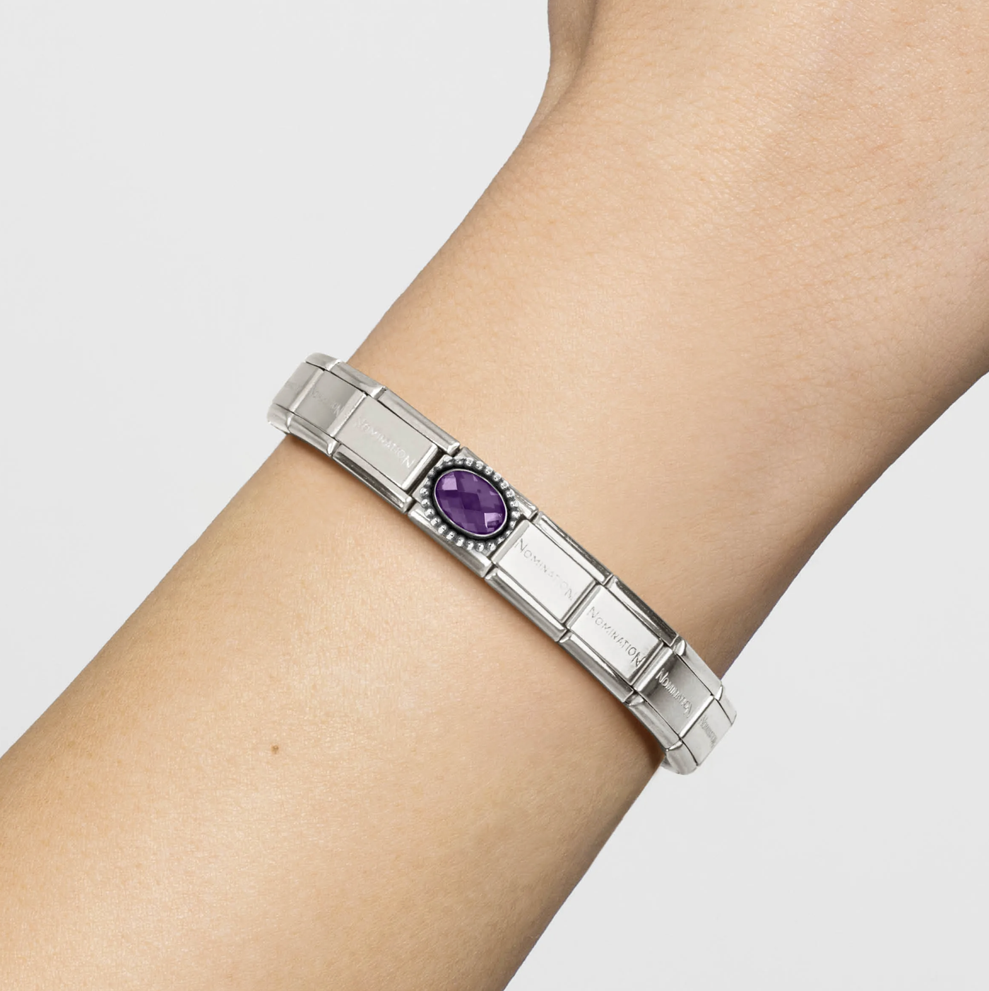 Composable Classic Link, Violet CZ - Vintage Effect