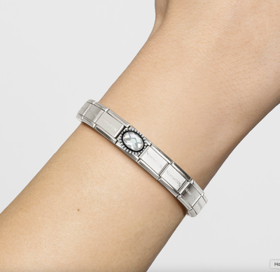 Composable Classic Link, White CZ - Vintage Effect