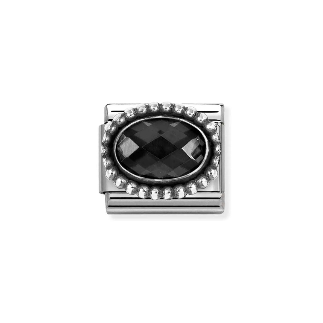 Composable Classic Link, Black CZ - Vintage Effect