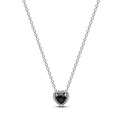 Pandora Black Elevated Heart Necklace