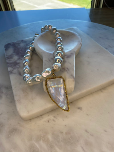 Rainbow Moonstone Dagger Pendant
