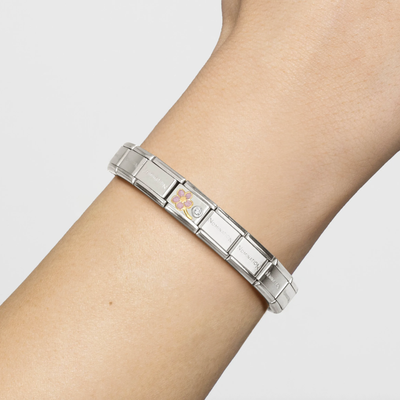 Composable Classic Link, Pink Forget-Me-Knot & CZ