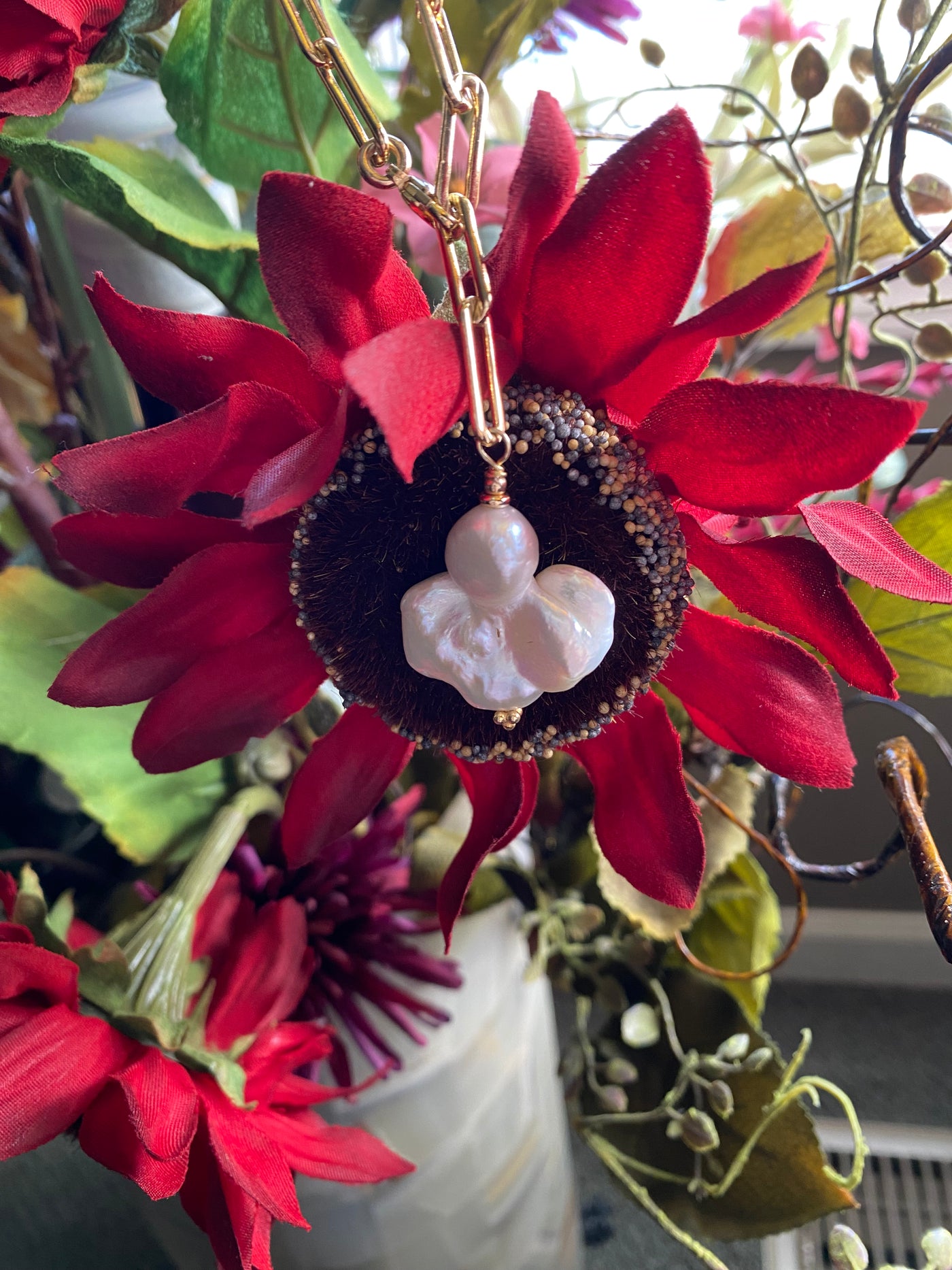 Baroque Pearl on 14KTGF "Y" Chain Necklace