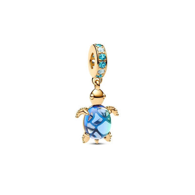 Pandora Sea Turtle Murano Glass Dangle Charm