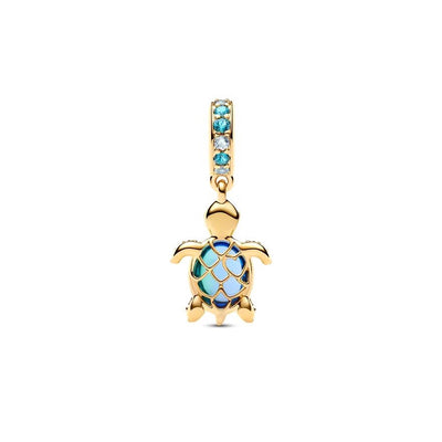 Pandora Sea Turtle Murano Glass Dangle Charm