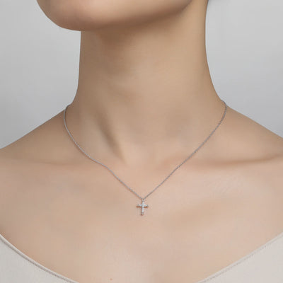 0.07 CTW Cross Necklace
