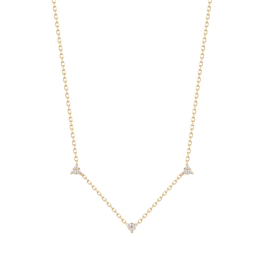 SANDRA | Natural Diamond Triple Station Necklace
