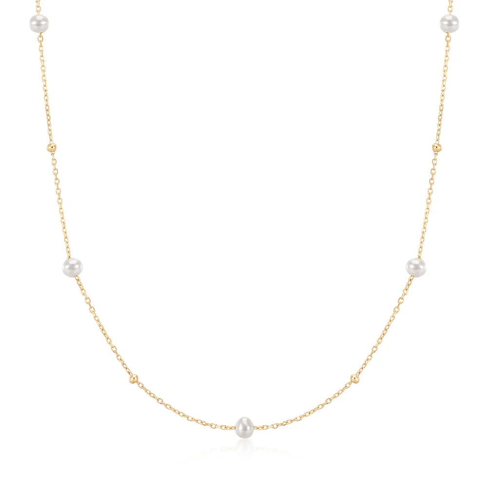 JULIANA | Pearl and Gold Beaded Necklace