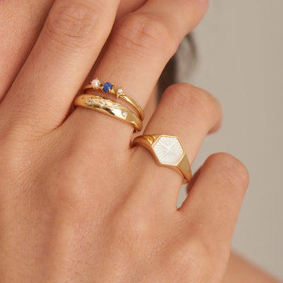 Lapis Star Adjustable Ring