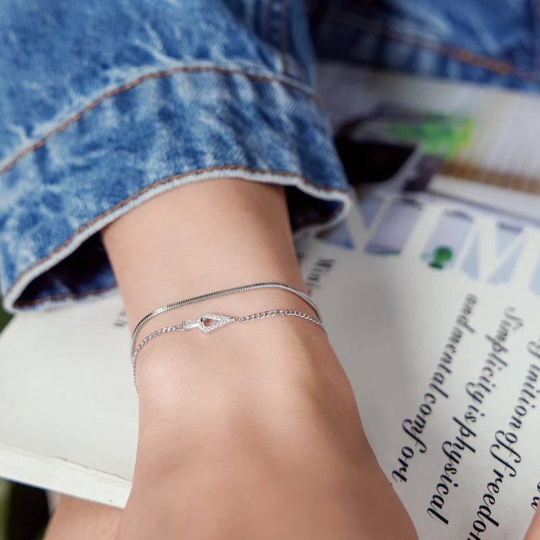 Sunshine Chaser - Silver Geometric Cubic Zirconia Bracelet