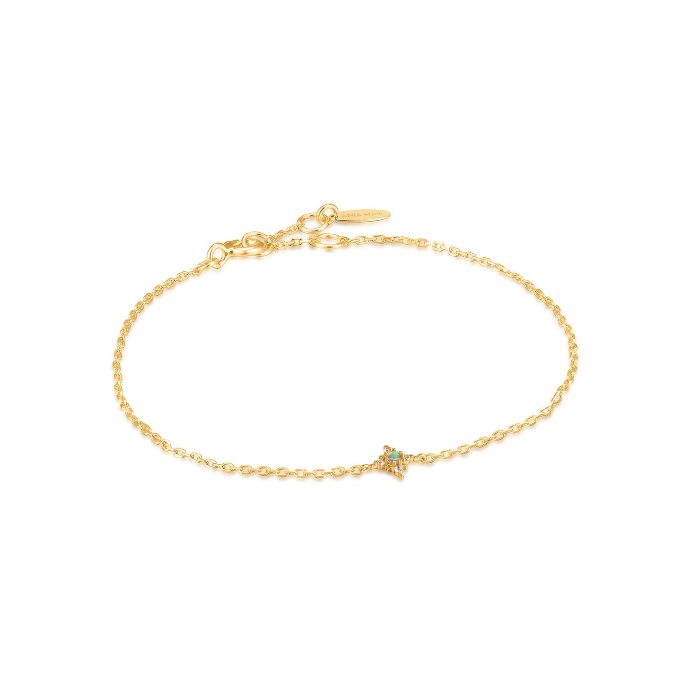 14kt Gold Opal & White Sapphire Star Bracelet