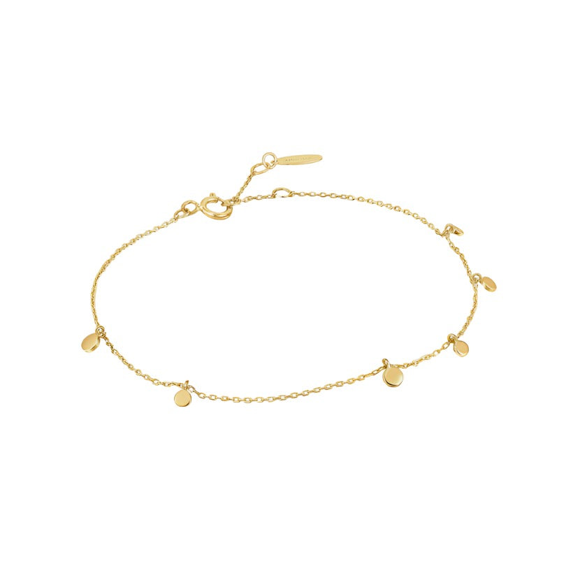 14kt Gold Mixed Disc Bracelet