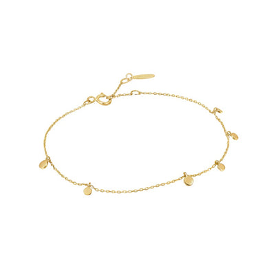 14kt Gold Mixed Disc Bracelet