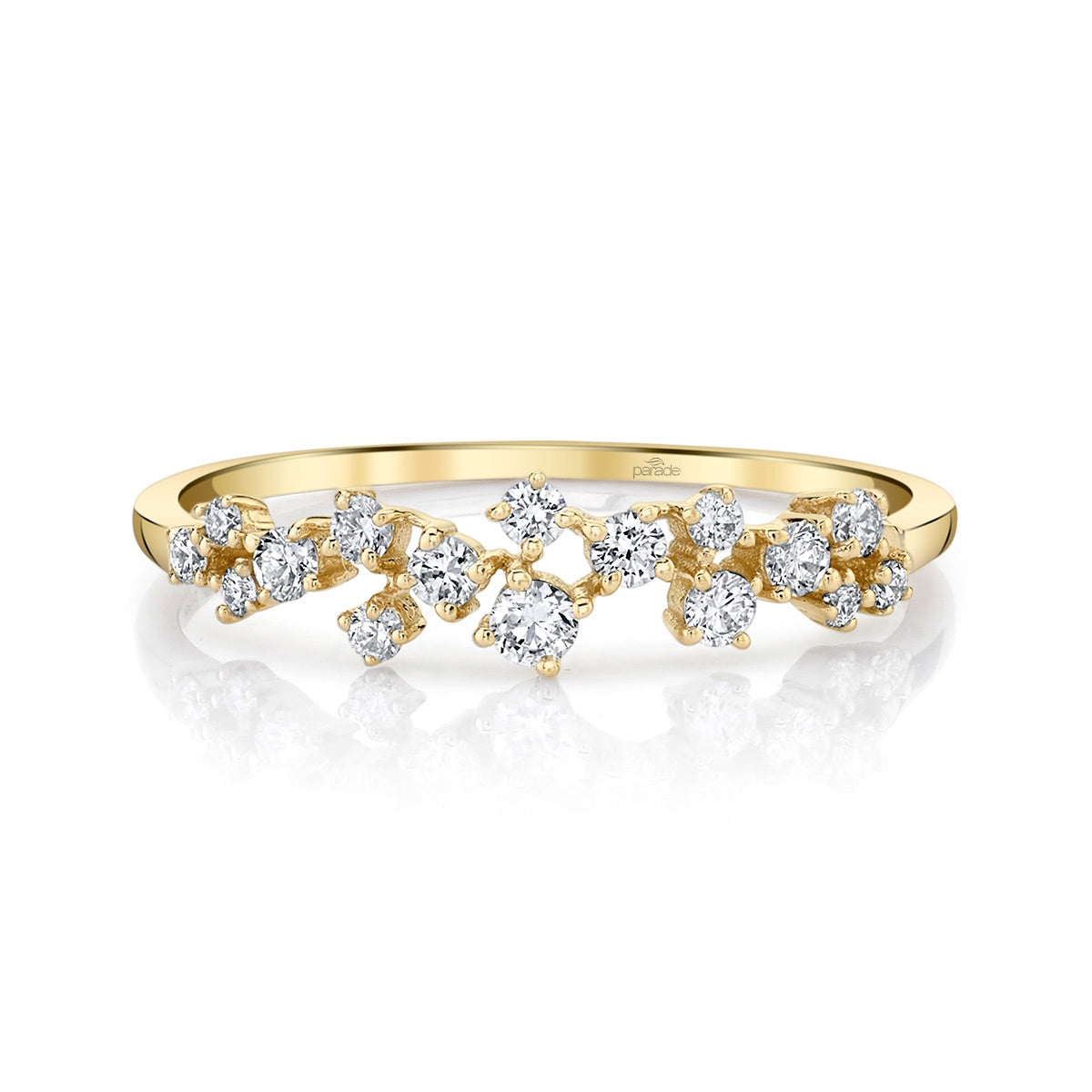 14k YG Diamond Cluster Band
