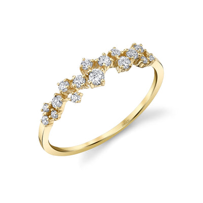 14k YG Diamond Cluster Band