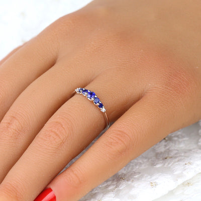 Parade 14k Diamond & Sapphire Band