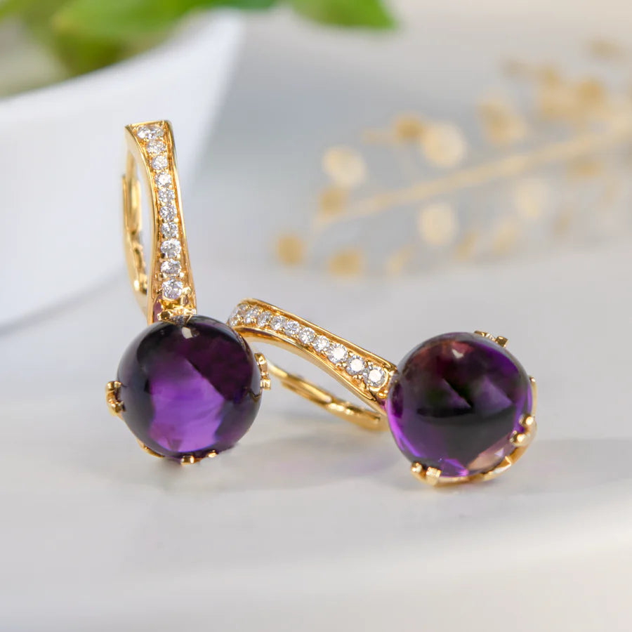 Luxurious Frederic Sage amethyst jelly bean earrings.