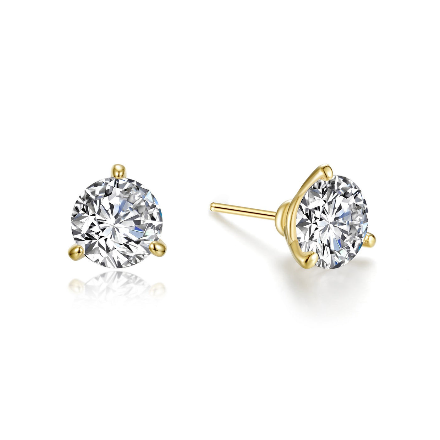 2.5 CTW 3 Prong Martini Stud Earrings