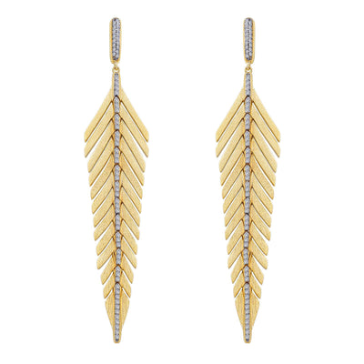 Elegant Feather Drop Earrings
