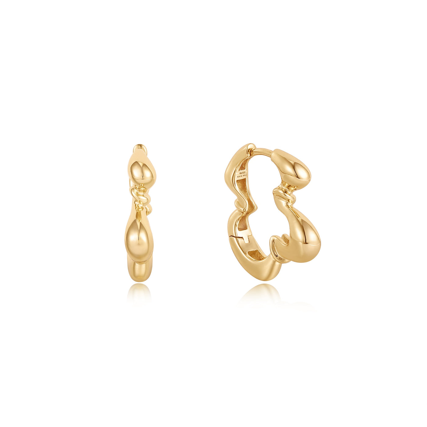 Taking Shape - Gold Twisted Wave Hoop Earrings