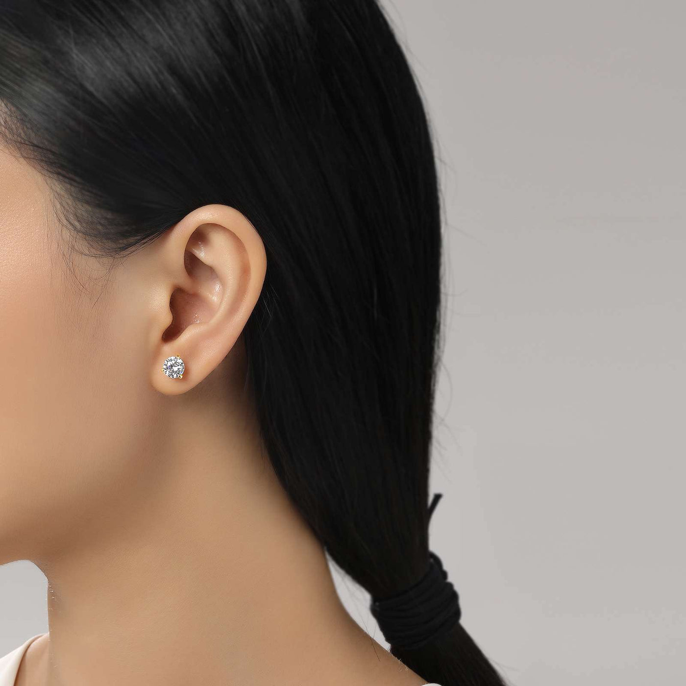 3 CTW 3 Prong Martini Stud Earrings