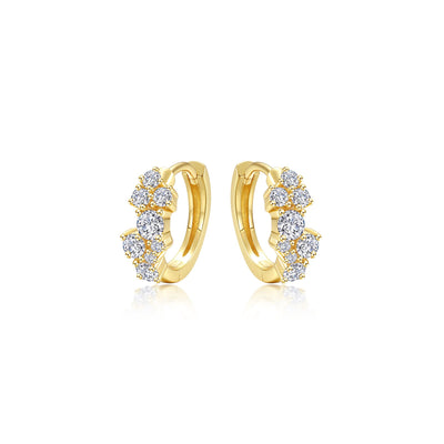 Huggie Earrings With Shiny Clusters