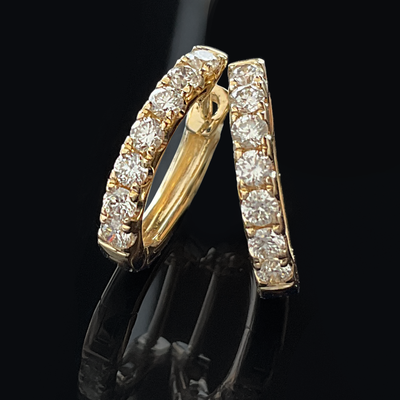 14k YG 0.43 CT Diamond Hoop Earrings