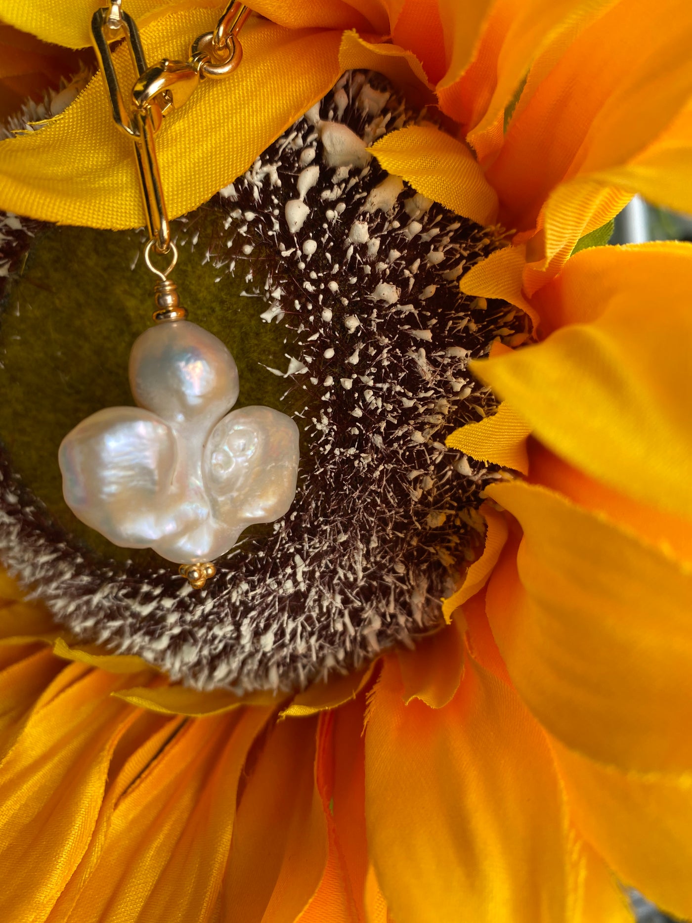 Baroque Pearl on 14KTGF "Y" Chain Necklace